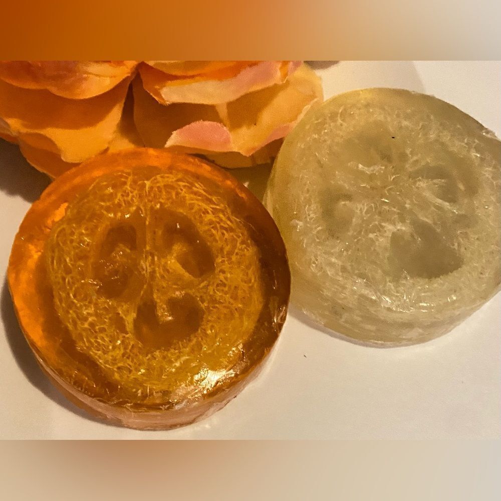 🛍️LOOFAH SOAP Lavender Citrus 🍊 Coconut Scent Soap 3.5OZ LOT OF 2💥